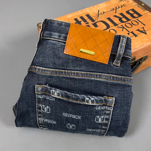 Jeans haut <span class=keywords><strong>de</strong></span> gamme pour hommes, coupe droite, pour le printemps et l'automne, nouvelle collection 2026, élastiques, décontractés, longs, production d'usine - Product Image 4