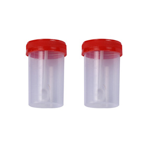 Vaso de orina desechable Integrity con tapa de rosca de 50 ml con cuchara, vaso de muestreo de plástico transparente graduado para uso médico - Product Image 1