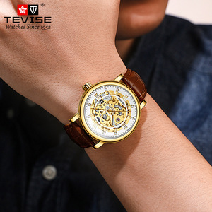Nouvelle montre mécanique automatique simple tendance diamantée, montre pour homme à cadran ajouré - Product Image 3