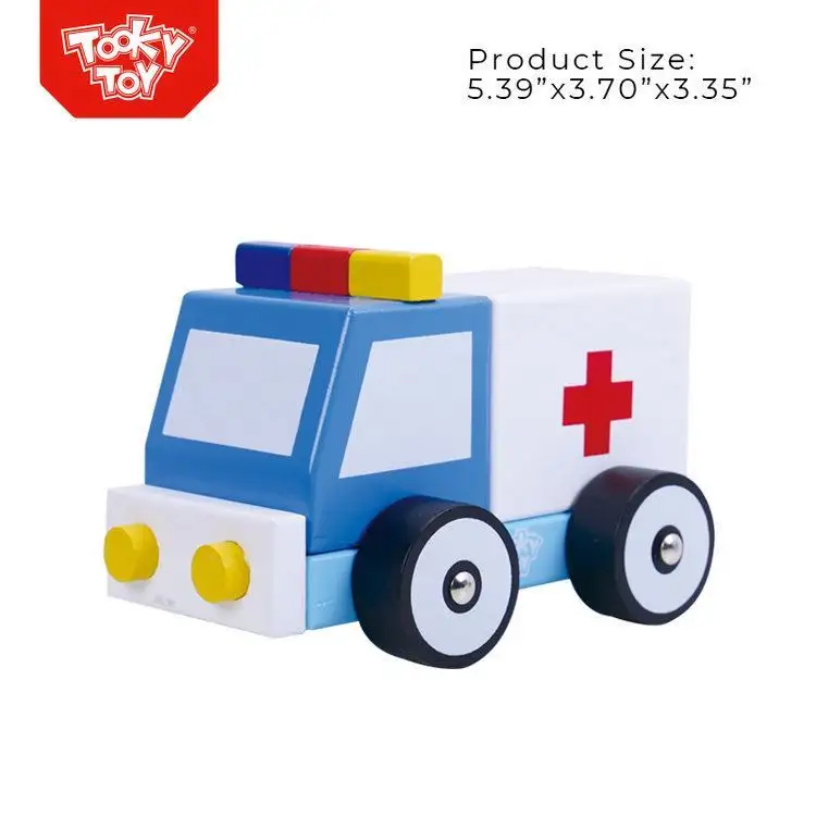 2020 Children Lovely Wooden Toy Car Ambulance