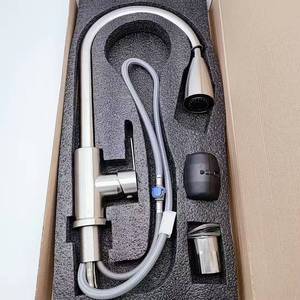 Soldes Chaudes Robinet de Cuisine Robuste en Nickel Brossé avec Douchette Extractible SUS 304, Mitigeur Monocommande pour Évier de Cuisine - Product Image 6