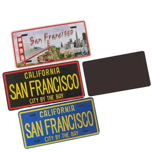 High Quality Custom City Photo Design Souvenir Gift License Plate Aluminum Fridge Magnet For Home Decoration