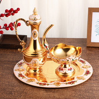 Ensemble de bouteille et de verres à vin en métal de style européen, luxe léger, vintage, créatif, pour la maison et le club, ensemble décoratif, cadeau exquis