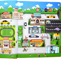 Livre d'activités puzzle OEM bilingue français-anglais, musical, tactile et interactif, en carton rigide, pour l'éducation préscolaire et le divertissement