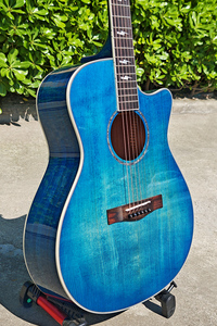 Guitarra Acústica de Marca con Tapa de Abeto Sólido, Color Azul Vintage Brillante, Precio al por Mayor - Product Image 2