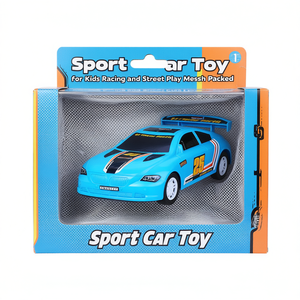 Voiture de course sportive bleue pour enfants, modèle de véhicule de rue en plastique, emballée en boîte - Product Image 2