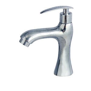 Grifo de lavabo de agua fría monomando, montado en cubierta, con válvula de cerámica y acabado en cobre. - Product Image 5