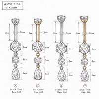 Pendientes de titanio G23 ASTM F136 con circonita talla Asscher y engaste de garra en forma de hoja para cartílago, uso diario, estilo punk, regalo de boda o compromiso para niños