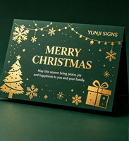 Cartes de Noël YUNJI en gros, cartes d'anniversaire, impression numérique, estampage à chaud, carton couché, cadeau personnalisé, remerciement