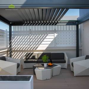 DIY מודרני פרגולה ממונע תריסי מפואר נשלף רפפות גג Bioclimatic פרגולה - Product Image 4