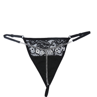 Celana Dalam Wanita Model Rantai Custom, Hiasan Huruf Berhias Berlian Imitasi, Perhiasan Rantai Tubuh, Pinggang Rendah Model T, G-string Bikini Thong Wanita