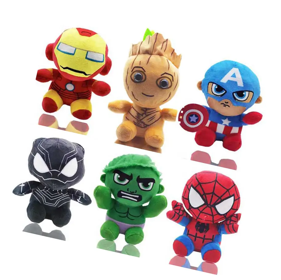 Limone nuovi giocattoli di personaggi dei cartoni animati farciti personalizzati Spiderman Groot peluche appesantito Animae modello carino Super per regalo per bambini