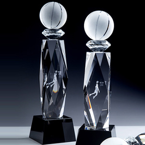 Trofeo de Baloncesto de Cristal Grabado con Láser, Cristal K9 de 80x270mm, 80x290mm, 80x310mm, Premio para Campeones de Competencias Deportivas - Product Image 4