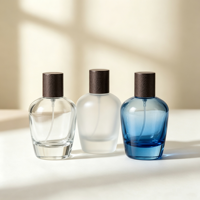 Nouvelle conception MUB, flacon de parfum transparent de 100 ml avec col serti, vaporisateur de qualité supérieure, revêtement coloré personnalisé