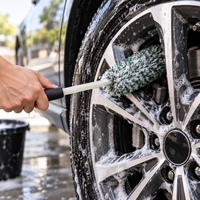 Brosse de nettoyage de roues en microfibre pelucheuse tricolore Esun Car Detailing