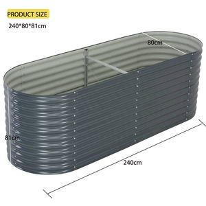 240x80x81 सेमी गैल्वेनाइज्ड स्टील अंडाकार उठाया उद्यान बिस्तर पाउडर के लिए पर्यावरण अनुकूल टिकाऊ आउटडोर प्लेटर बॉक्स - Product Image 4
