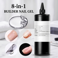 HS Gel de Construction 8-en-1 Renforçant Nude pour Extension d'Ongles UV LED Sans Brûlure Marque Privée Recharge 1kg Sans HEMA ni TPO