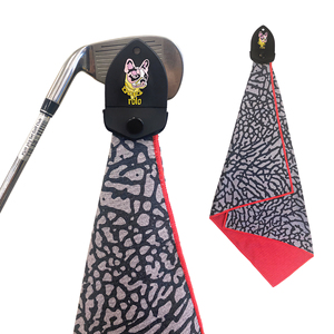 <span class=keywords><strong>Serviette</strong></span> <span class=keywords><strong>de</strong></span> <span class=keywords><strong>golf</strong></span> magnétique en microfibre gaufrée avec logo brodé personnalisé, nouveau design, <span class=keywords><strong>de</strong></span> haute qualité, avec clip - Product Image 2