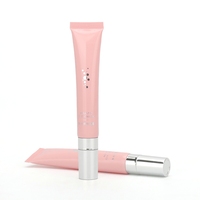 Tube cosmétique en plastique PE estampé à chaud pour crème contour des yeux et baume à lèvres 15g 25g 30g, emballage personnalisé avec tête de massage en céramique plaquée argent