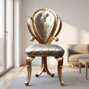 Sofá Individual de Lujo Estilo Royal, Estructura de Madera Sólida, Tradicional, Convertible, Relleno de Espuma, Sillón de Diseño - Product Image 5