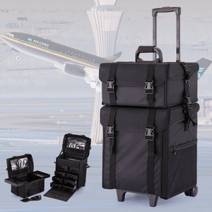 Bolsa de maquillaje con ruedas 2 en 1, estuche de maquillaje Oxford duradero con ruedas, bolsa de maquillaje con ruedas de viaje profesional - Product Image 6