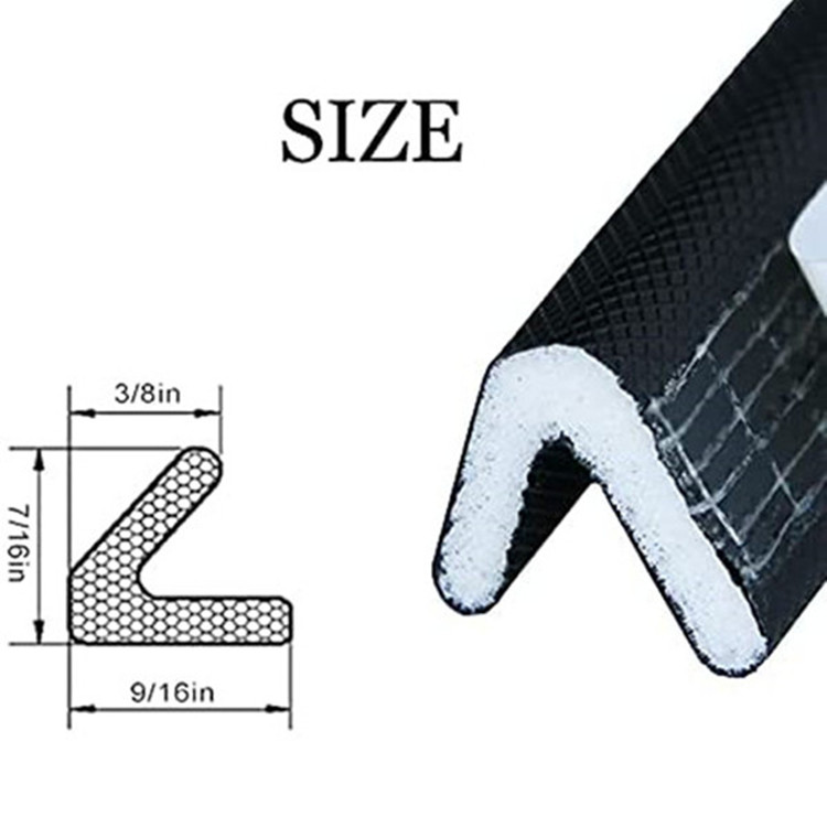V Shape Weather Stripping Black, 1/2 Inch Wide , Adhesive Weather Strip Door Frame Seal PU Foam Strip Weather Seal