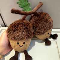 Jelycot Halloween Amuseables Acorns Peluche douce en forme de châtaigne, mignonne poupée en peluche, cadeau d'automne