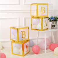 Ballon cube en papier transparent, Boîte d'amour pour bébé, Décorations de fête pour Anniversaire, Saint-Valentin, Noël, Fête des Pères, Fête des Mères