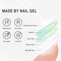Nailway 24 Pcs Nude Blue Tip Press on Nails Premium Faux Ongles Haute Qualité Faux Ongles Vente En Gros