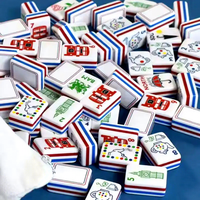 Set di Mahjong Americano di Lusso a Tema Cittadino, in Acrilico Bianco con New York e Londra, Gioco Pieghevole per Famiglie per Intrattenimento Notturno a Casa