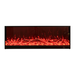 Cheminée électrique personnalisée de style américain avec télécommande via application, chauffage 1500W, lumière LED monocolore, simulation de feu, facile à insérer - Product Image 1
