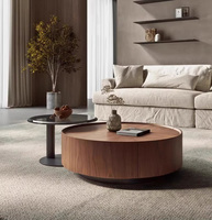 Meja kopi desainer populer set meja teh kecil mewah modern kayu bulat untuk furnitur ruang tamu