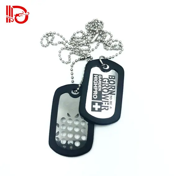 Dog Tag Dogtag Chain & Silencer Embossed Tag Chain Dog