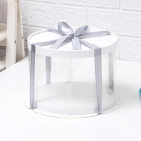 Mubarak-caja de plástico con ventana para pastel de cumpleaños, caja de papel para tarta de queso con ventana