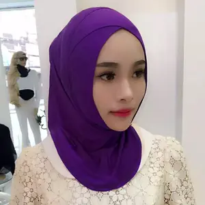 Top selling high quality hijab scarf muslim low price Arab Muslim head scarf with cap
