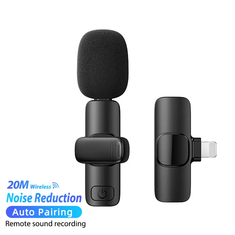 Remax Type C /iph Hot Tiktok live Noise reduction portable mini power bank microphone lavalier bluetooth USB wireless microphone