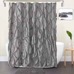 Elegante Cortina <span class=keywords><strong>de</strong></span> ducha con volantes beige para <span class=keywords><strong>baño</strong></span> plisada <span class=keywords><strong>de</strong></span> 72x72 pulgadas para <span class=keywords><strong>Baño</strong></span> - Product Image 3