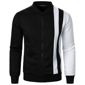 Suéter cárdigan informal para hombre con cuello levantado estilo cremallera patrón <span class=keywords><strong>de</strong></span> temporada <span class=keywords><strong>de</strong></span> otoño <span class=keywords><strong>tipo</strong></span> nueva chaqueta <span class=keywords><strong>de</strong></span> color con cuello <span class=keywords><strong>de</strong></span> cremallera - Product Image 4