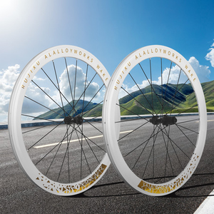 Rueda blanca personalizada profesional Freno de disco de llanta de 50mm 700C Road 36T Juego de ruedas de bloqueo central - Product Image 3