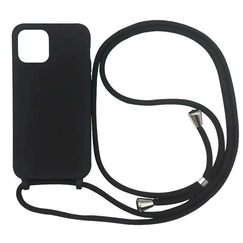 Eenvoudige Snoep Kleur Verdikking Huid-Vriendelijke Anti-Val Uit Één Stuk Lanyard Bescherming Mobiele Telefoon Hoesjes Voor Iphone 14 13 Promax