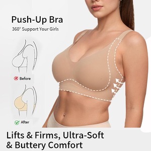 Soutien-gorge YIYI pour femmes grandes tailles, col en V profond, effet seconde peau, dos en U, sans armatures, confortable, push-up, respirant, sans coutures - Product Image 4