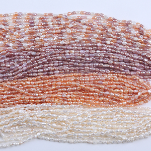 Perle d'Acqua Dolce Barocche Naturali di Grado AA, 18cm 3-4mm, per Creazioni Fai-da-Te - Product Image 3