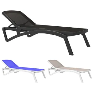 Outdoor Garden Beach Patio Hotel Swimmingpool Kunststoff Teslin Stapelbarer Chaise Sun Lounger Chair