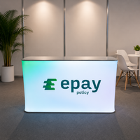 Table de comptoir portable pliable avec éclairage LED pour salons professionnels, publicité et promotion d'événements – Table pop-up en gros