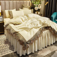 Ensemble de literie en polyester confortable en gros taie d'oreiller housse de couette drap plat drap-housse