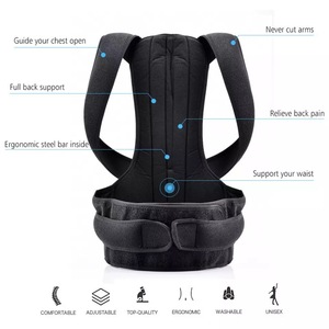 Ceinture correctrice de posture dorsale en maille noire pour hommes et femmes, taille standard - Product Image 5