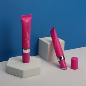 Wholesale Luxury Colored Empty 15Ml 20Ml Red Custom Soft Squeeze Cosmetic <b>Plastic</b> Balm <b>Tube</b> Packaging With Rolling Massage Head - Product Image 3