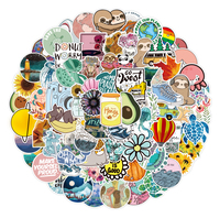 Autocollants petite bouteille d'eau fraîche, 100 pièces, graffitis décoratifs, imperméables, pour ordinateur portable, bouteille d'eau, pour skateboard, décalcomanie,