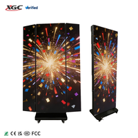 Afficheur LED pliable avec télécommande, facile à transporter, pour magasin de détail, réception, salon professionnel, centre commercial, panneau d'affichage numérique d'angle