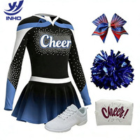 Costume de cheerleading personnalisé pour filles, ensemble jupe imprimée métallique 2 pièces, extensible, respirant, tenue de compétition